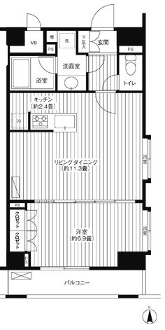 グランハイツ東新宿 505号室 間取り