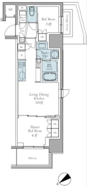 クレストコート東中野 704号室 間取り