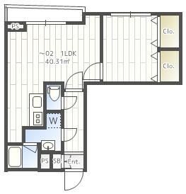 ＴＨＥ　ＣＬＡＳＳ　ＯＭＯＲＩ　ＲＥＳＩＤＥＮＣＥ 502号室 間取り