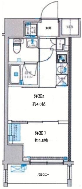 スパシエ蒲田グランドタワー 308号室 間取り