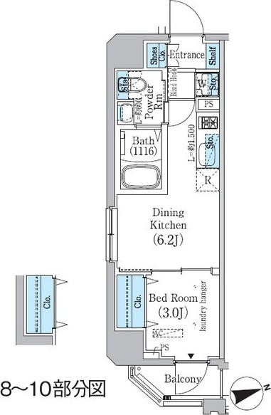 プライムブリス東中野駅前 704号室 間取り