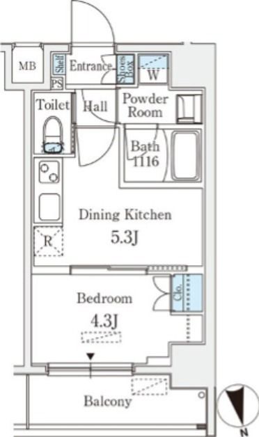 クラリティア浅草 803号室 間取り