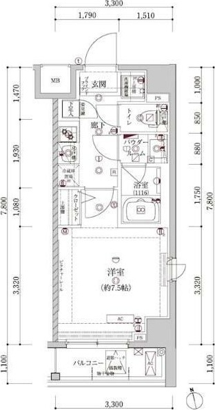 アルテシモモーレ 205号室 間取り