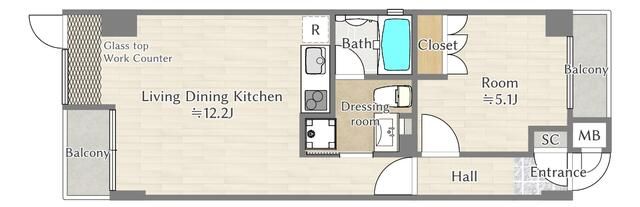 ＰＯＭＯＮＡ 301号室 間取り