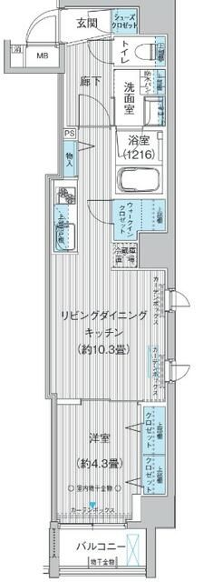 クリスタルパレス蒲西 801号室 間取り