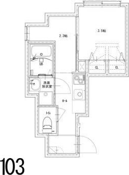ソルナクレイシア下北沢 103号室 間取り