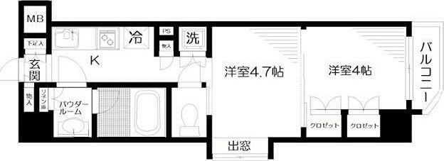 日神デュオステージ新宿若松町 601号室 間取り