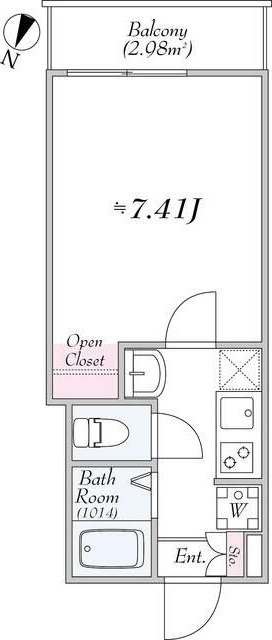 ＧＲＡＤＯ　ｋａｍｅａｒｉ 202号室 間取り