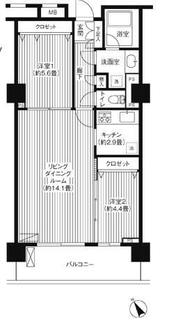グランピラー高井戸 1002号室 間取り