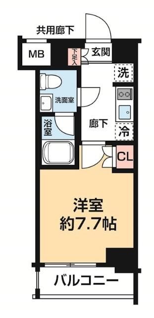 ＡＲＣＯＢＡＬＥＮＯ　ＯＳＨＩＡＧＥ　ＢＬＯＳＳＯＭ 203号室 間取り