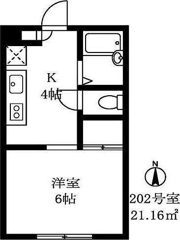 ホワイトヴィラ碑文谷 202号室 間取り