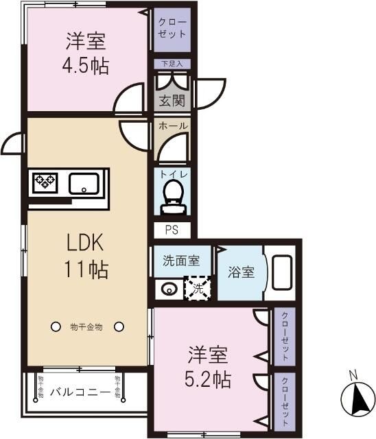グリーンパーク　松が丘 101号室 間取り