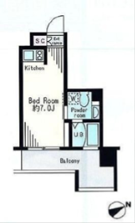 レジディア市谷薬王寺 505号室 間取り