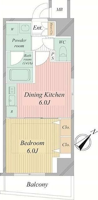 エステムプラザ市谷外濠公園 203号室 間取り