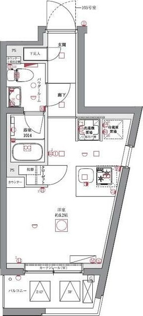 ユリカロゼＡＺ亀有 105号室 間取り