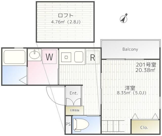 グランビル中野白鷺 201号室 間取り
