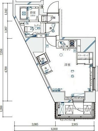 ル・リオン西新宿 1103号室 間取り