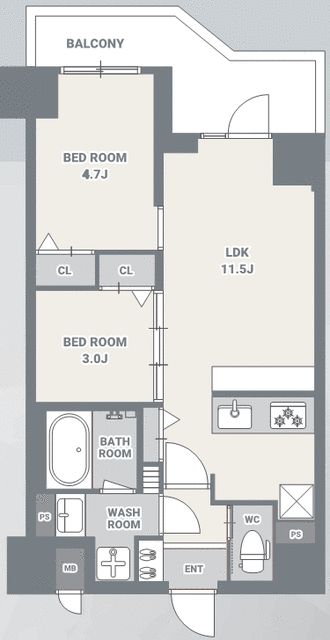 スプランディッド大島 102号室 間取り