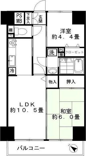 ロイヤルプラザ浅草 504号室 間取り