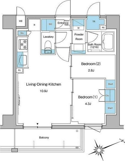 ルフォンプログレ中野坂上 211号室 間取り