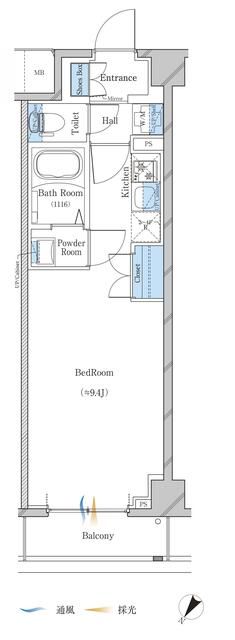 ガリシア下丸子リバーサイド 408号室 間取り