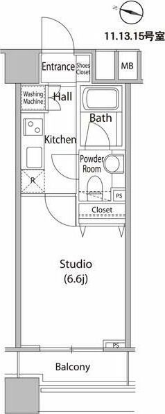 ファーストリアルタワー新宿  1105号室 間取り