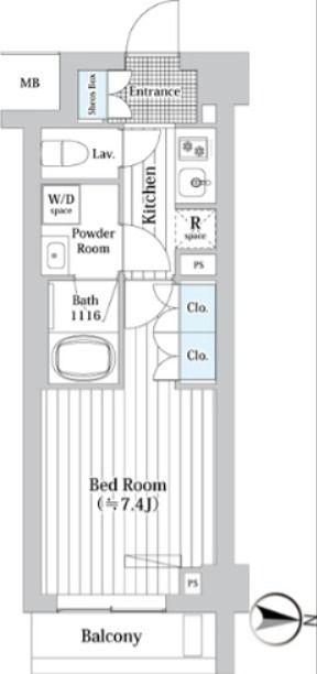 プレール・ドゥーク新宿Ｗｅｓｔ 110号室 間取り