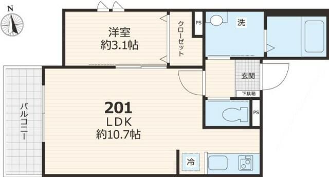 ワイズセピアⅡ 201号室 間取り