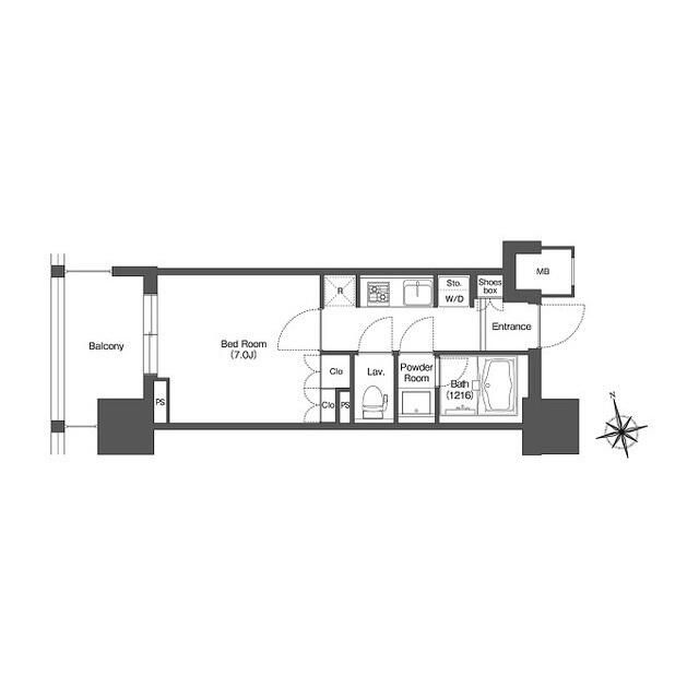 ＬＩＢＲ　ＧＲＡＮＴ　西新宿ＥＡＳＴ 708号室 間取り