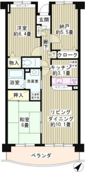 クレール仙川 302号室 間取り