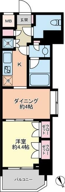 日神デュオステージ新宿若松町 1104号室 間取り