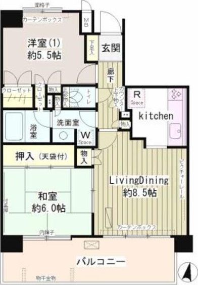上北沢南パーク・ホームズ 302号室 間取り