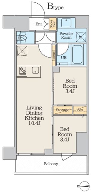 クレストコート本所吾妻橋Ｎｏｒｔｈ 903号室 間取り