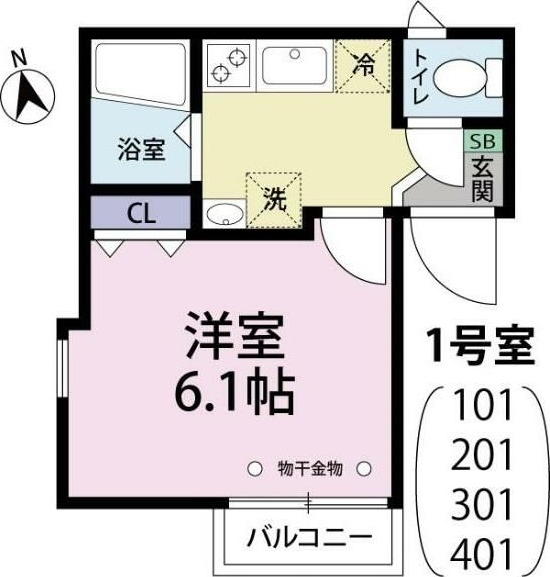 オータムバレー田端 301号室 間取り