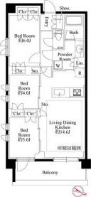 343レジデンス市ヶ谷（オープンレジデンシア） 501号室 間取り