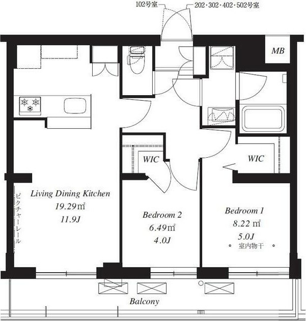 フレンシア下井草 302号室 間取り
