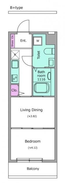 コルティーレ上北沢 208号室 間取り