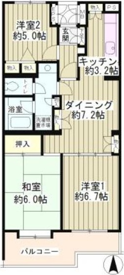 ヒラソル上野毛 306号室 間取り