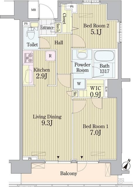 PRIME URBAN 東中野　COURT 417号室 間取り
