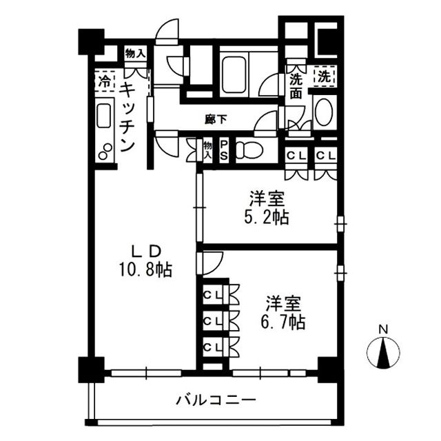 レジディア中落合B棟 701号室 間取り
