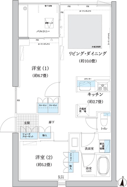 ガーデニエール砧　ＷＥＳＴ 516号室 間取り