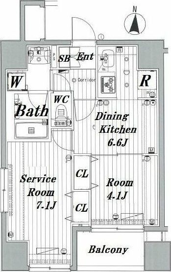 メイクスデザイン新宿 707号室 間取り