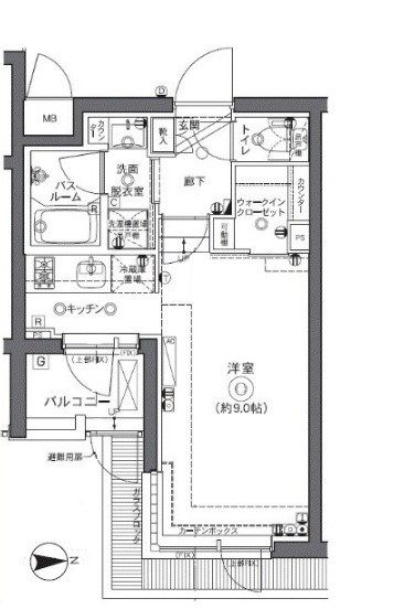 ＺＯＯＭ中野坂上 111号室 間取り