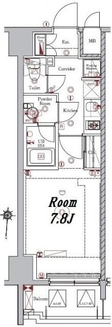 メイクスデザイン早稲田 5号室 間取り