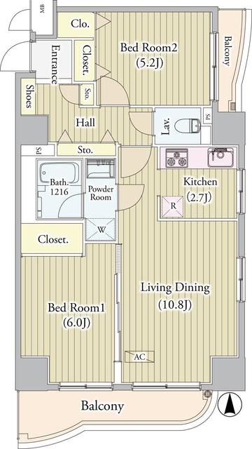 センテニアルタワー 1604号室 間取り
