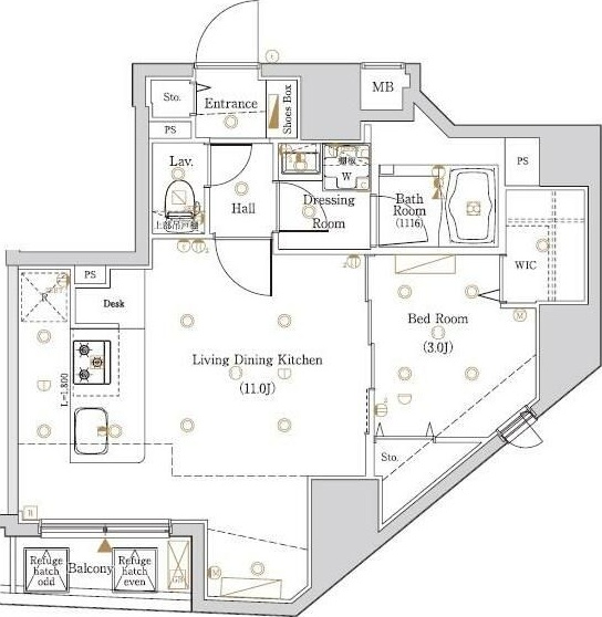 Ｌｏｇ入谷 602号室 間取り