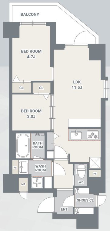 スプランディッド大島 501号室 間取り