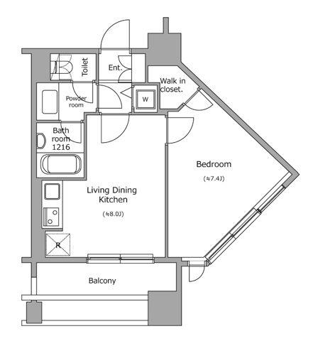 レジディア市ヶ谷 1302号室 間取り