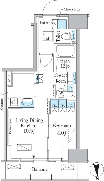 パークアクシス新宿百人町 135号室 間取り
