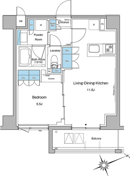 ルフォンプログレ中野坂上 506号室 間取り